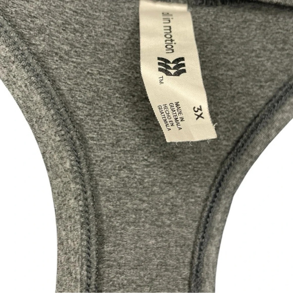 All in Motion Gray Racerback Tank Top 3X |Activewear Knot-Front Detail Plus Size - Picture 4 of 7